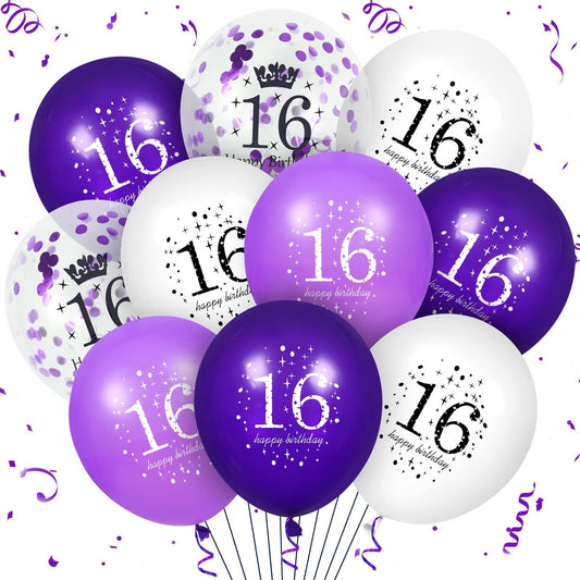 16Th Purple Birthday Balloons Decorations